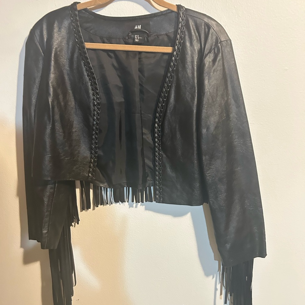 H&M Black Fringe Jacket for Women